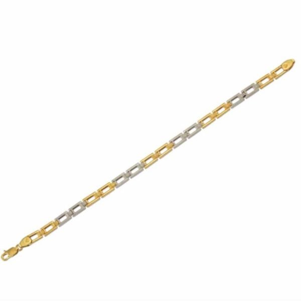 Βραχιόλι Ανδρικό δίχρωμο Χρυσό και λευκόχρυσο Κ9