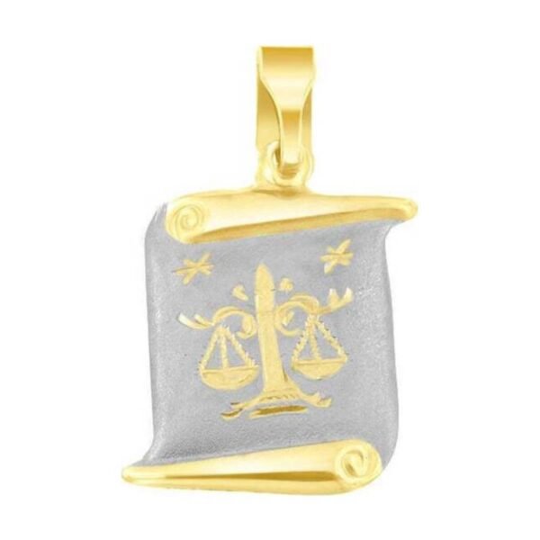 Δίχρωμο ζώδιο Ζυγός σε κίτρινο και λευκό χρυσό Κ14