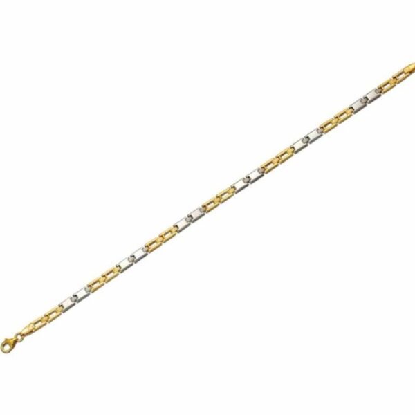 Βραχιόλι Ανδρικό δίχρωμο Χρυσό και λευκόχρυσο Κ9