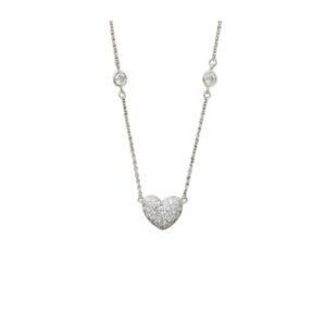 Ασημένιο κολιέ καρδιά με ζιργκόν 925