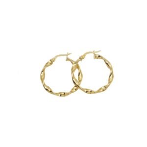 Σκουλαρίκια κρίκοι στριφτά σε κίτρινο χρυσό  Κ14