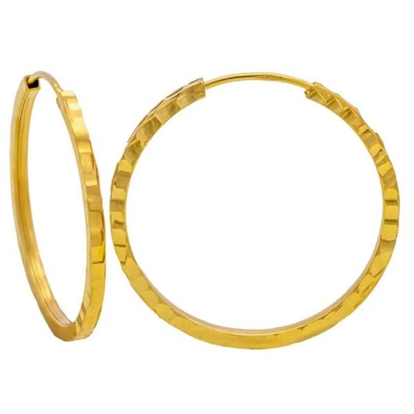 Σκουλαρίκια κρίκοι διαμανταρισμένοι μικροί σε κίτρινο χρυσό  Κ14