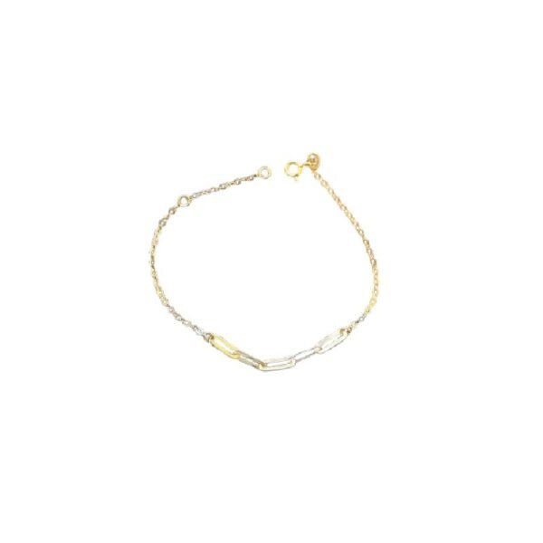 Χρυσό βραχιόλι με ορθογώνιους κρίκους Κ9