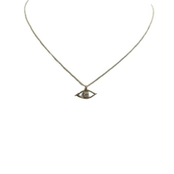 Κολιέ χρυσό μάτι με ζιργκόν Κ9