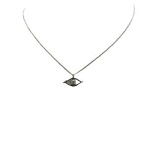 Κολιέ λευκόχρυσο μάτι με ζιργκόν Κ9