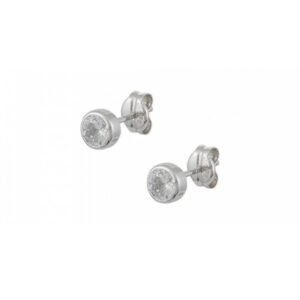 Λευκόχρυσα σκουλαρίκια καρφωτά χωνευτά με ζιργκόν Κ9