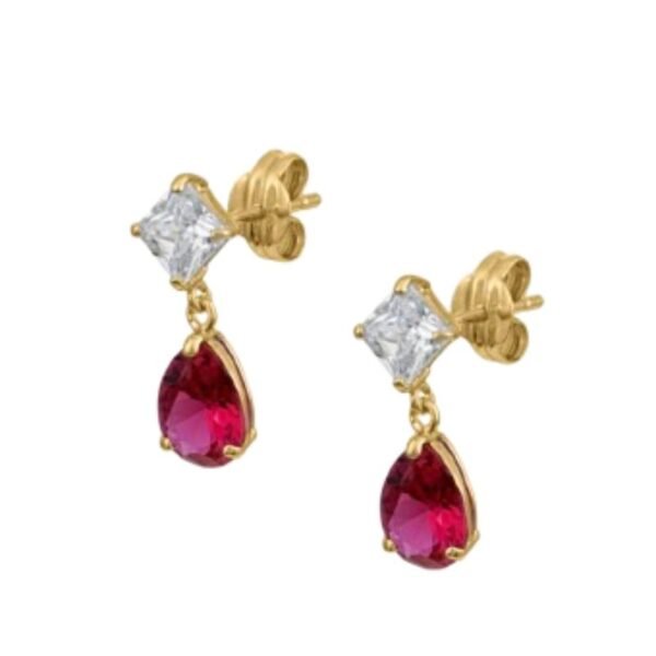 Χρυσα σκουλαρίκια καρφωτά με ζιργκόν Κ9