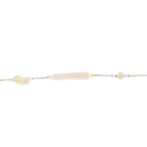 Παιδική ταυτότητα ασημένια μωρό και σταυρουδάκι 925