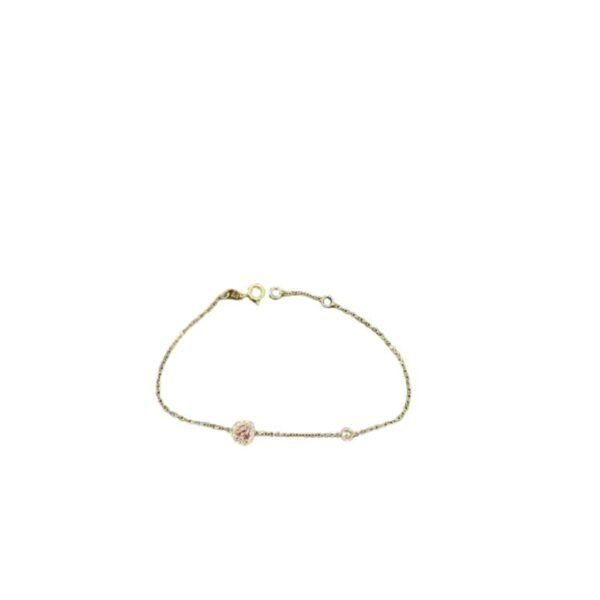 Χρυσό βραχιόλι καρδούλα με ζιργκόν Κ9