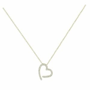 Κολιέ χρυσό καρδιά με ζιργκόν Κ9