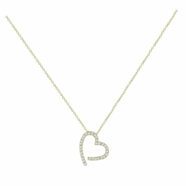 Κολιέ χρυσό καρδιά με ζιργκόν Κ9