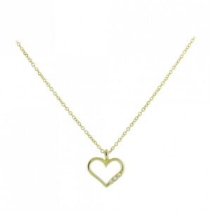 Κολιέ χρυσό καρδιά με ζιργκόν Κ9