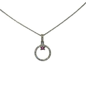 Κολιέ χρυσό κύκλος με ζιργκόν Κ9