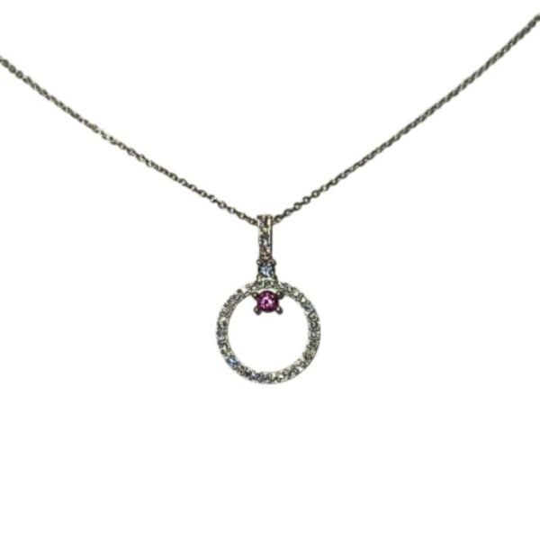 Κολιέ χρυσό κύκλος με ζιργκόν Κ9