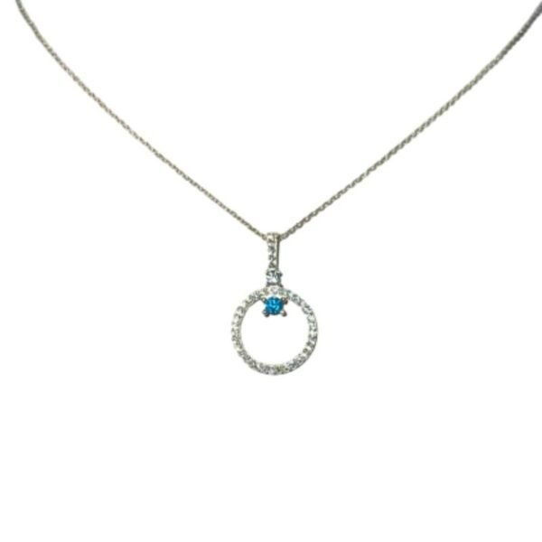 Κολιέ χρυσό κύκλος με ζιργκόν Κ9