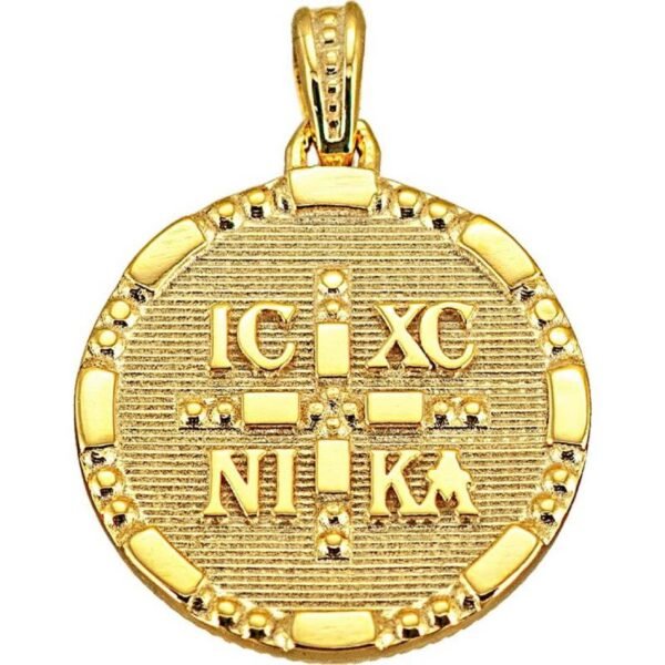 Μενταγιόν χρυσό κωνσταντινάτο διπλής όψεως Κ9