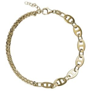 Βραχιόλι Ανδρικό Χρυσό σχ. διπλή αλυσίδα Κ14