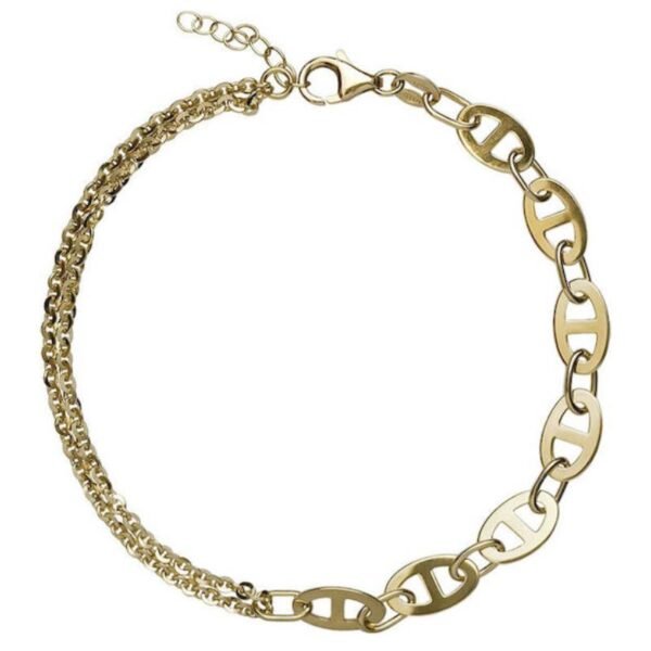 Βραχιόλι Ανδρικό Χρυσό σχ. διπλή αλυσίδα Κ14