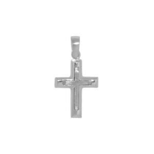 Βαπτιστικός Σταυρός απο λευκό χρυσό Κ14