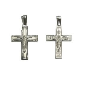 Βαπτιστικός Σταυρός απο λευκό χρυσό με εσταυρωμένο Κ14