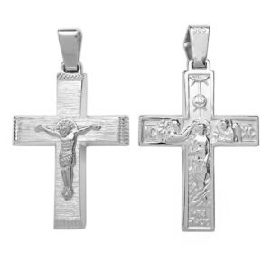 Βαπτιστικός Σταυρός απο λευκό χρυσό Κ14