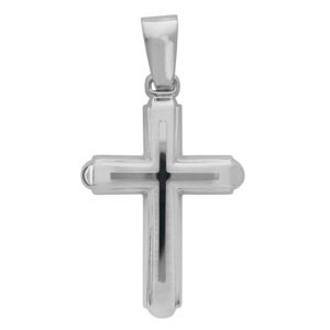 Βαπτιστικός Σταυρός απο λευκό χρυσό Κ14
