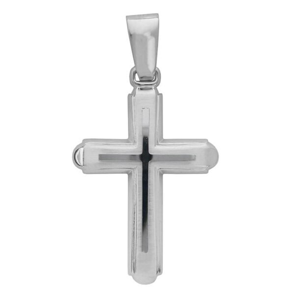 Βαπτιστικός Σταυρός απο λευκό χρυσό Κ14