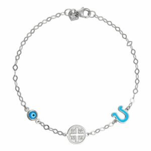 Ασημένιο βραχιόλι με Μάτι-Κωνσταντινάτο-Πέταλο 925