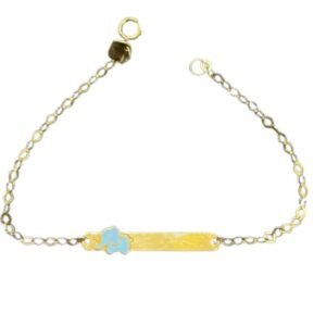 Παιδική ταυτότητα ασημένια επιχρυσωμένη με αυτοκινητάκι 925