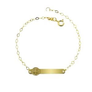 Παιδική ταυτότητα ασημένια επιχρυσωμένη με κωνσταντινάτο 925