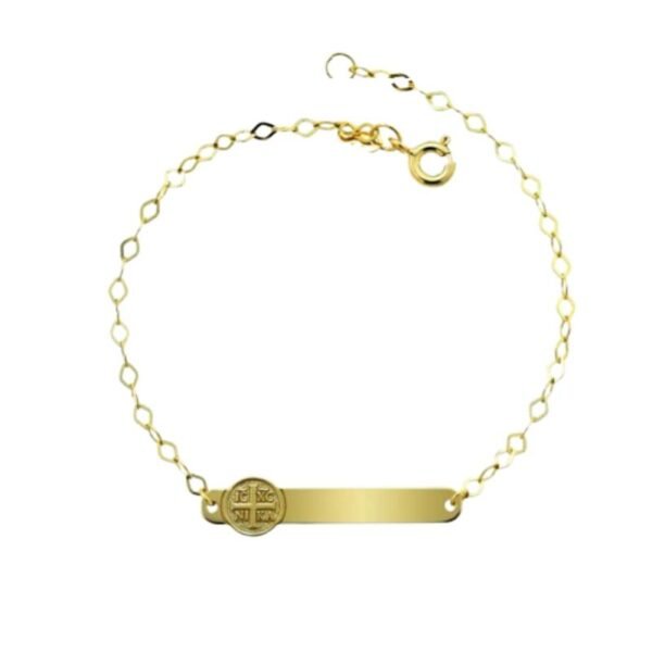 Παιδική ταυτότητα ασημένια επιχρυσωμένη με κωνσταντινάτο 925