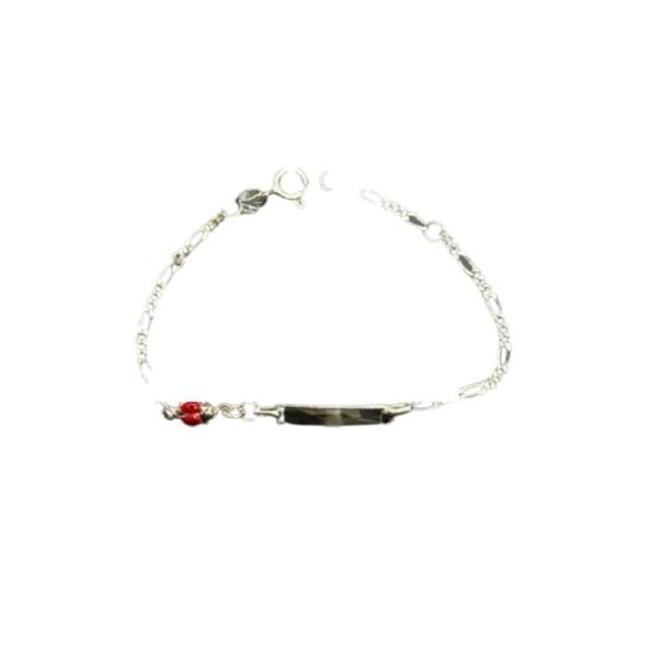 Ασημένιο βραχιόλι ταυτότητα με πασχαλίτσα 925