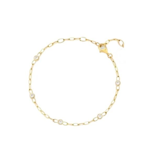 Ασημένιο βραχιόλι επιχρυσωμένο με ζιργκόν 925