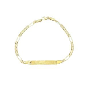 31263 Χρυσή ταυτότητα λουστρέ με αλυσίδα Κ14