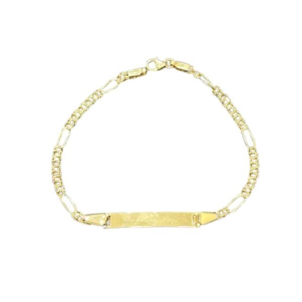 Χρυσή ταυτότητα λουστρέ με αλυσίδα Κ14