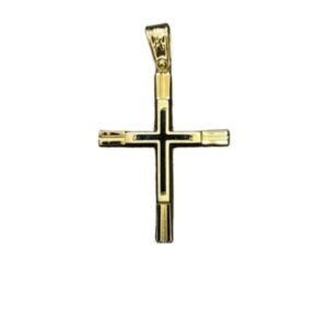 Βαπτιστικός Σταυρός δίχρωμος απο λευκό και κίτρινο χρυσό Κ9