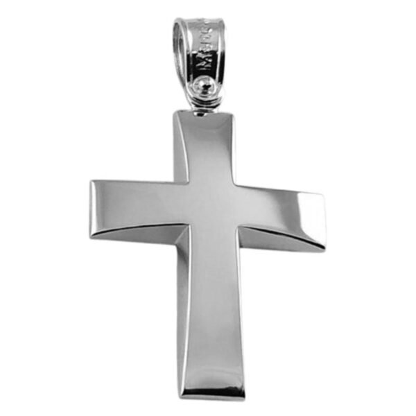 Βαπτιστικός Σταυρός απο λευκό χρυσό Κ14