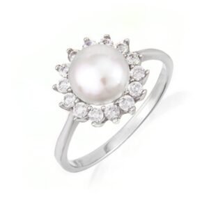 Ασημένιο δαχτυλίδι  με ζιργκόν ροζέτα 925