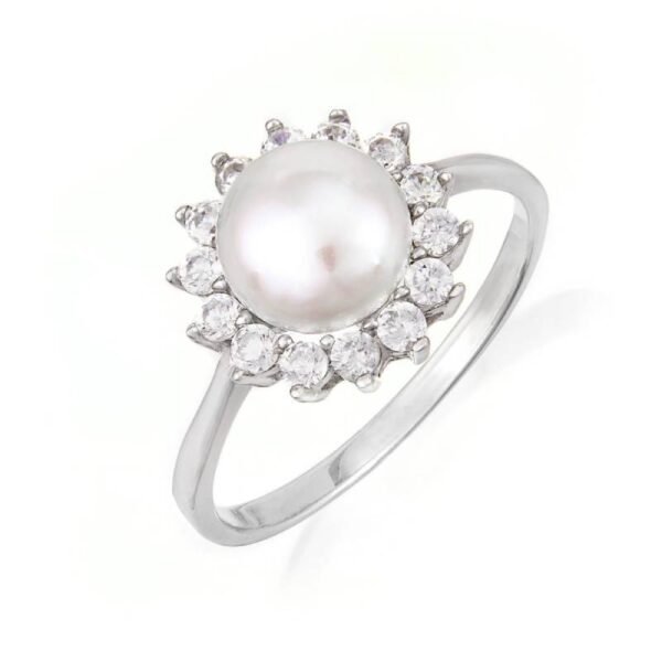 Ασημένιο δαχτυλίδι  με ζιργκόν ροζέτα 925