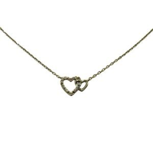 Ασημένιο κολιέ διπλή καρδιά 925