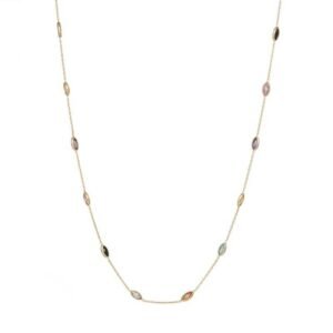 Κολιέ χρυσό οβάλ με ζιργκόν Κ9