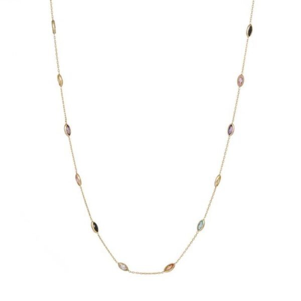 Κολιέ χρυσό οβάλ με ζιργκόν Κ9