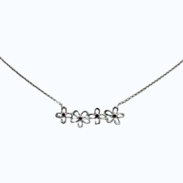 Ασημένιο κολιέ Λουλούδια 925