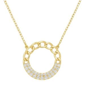 Ασημένιο επίχρυσο κολιέ eternal κύκλος 925