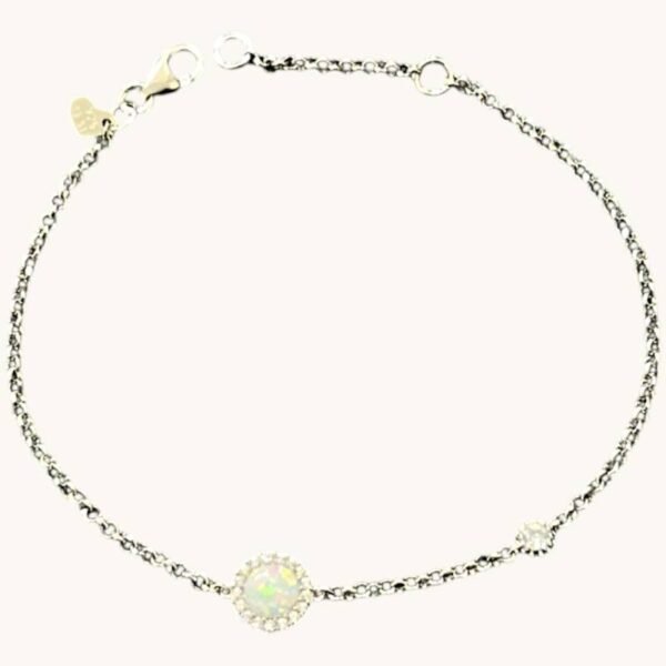 Ασημένιο βραχιόλι Όπαλ με Ζιργκόν 925