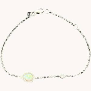 Ασημένιο βραχιόλι Όπαλ με Ζιργκόν 925