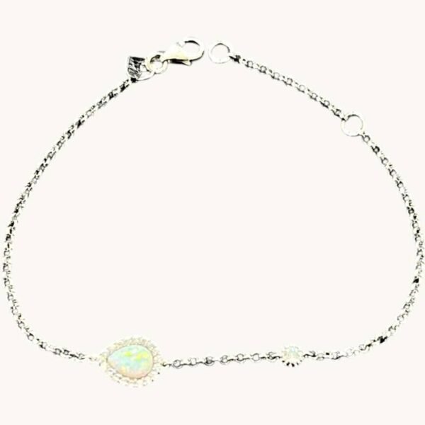Ασημένιο βραχιόλι Όπαλ με Ζιργκόν 925