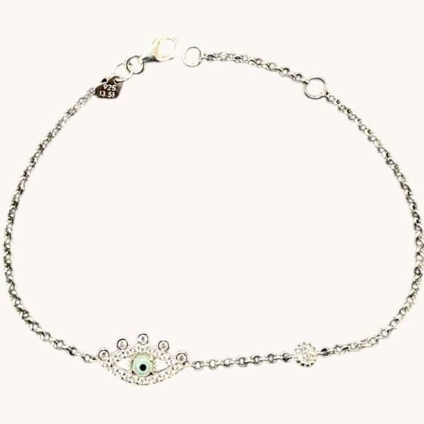 Ασημένιο βραχιόλι Μάτι με Ζιργκόν 925