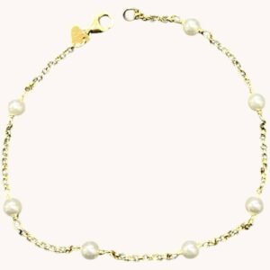 Βραχιόλι ασημένιο επιχρυσωμένο με μαργαριτάρια 925