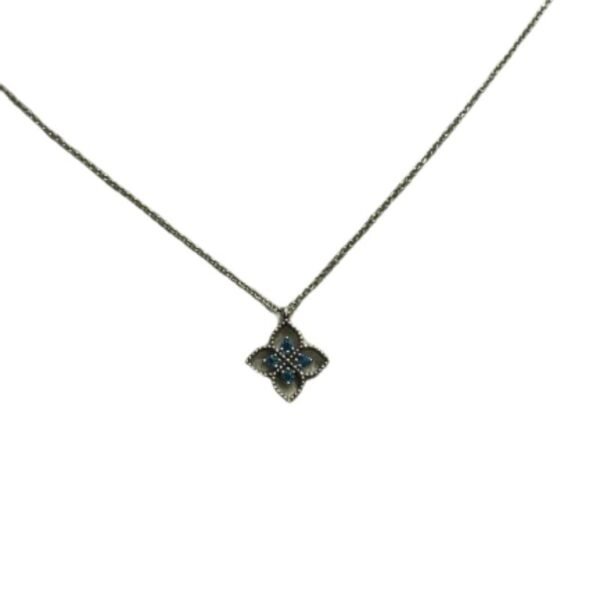 31519 Κολιέ λευκόχρυσο σταυρός με λευκό ζιργκόν Κ9